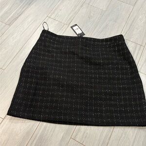 New Look Black Checkered Mini Skirt